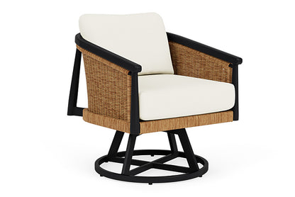 Lloyd Flanders - Galloway Swivel Lounge Chair In Tortoiseshell Finish With Sailcloth Salt Fabric - 239080111890 view 1