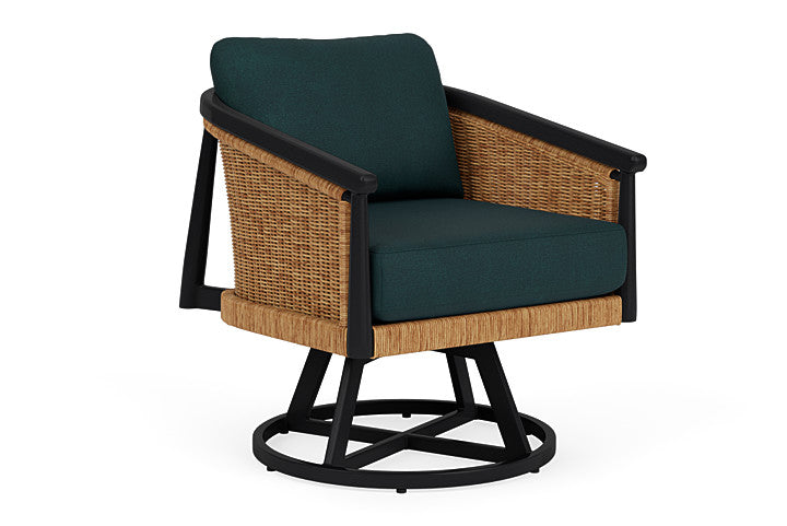Lloyd Flanders - Galloway Swivel Lounge Chair In Tortoiseshell Finish With Sandberg Lagoon Fabric - 2390801112039 view 1