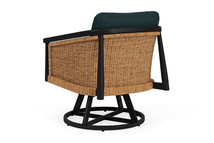 Lloyd Flanders - Galloway Swivel Lounge Chair In Tortoiseshell Finish With Sandberg Lagoon Fabric - 2390801112039 view 2
