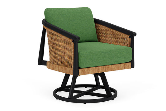 Lloyd Flanders - Galloway Swivel Lounge Chair In Tortoiseshell Finish With Seadog Botanical Fabric - 2390801112066 view 1