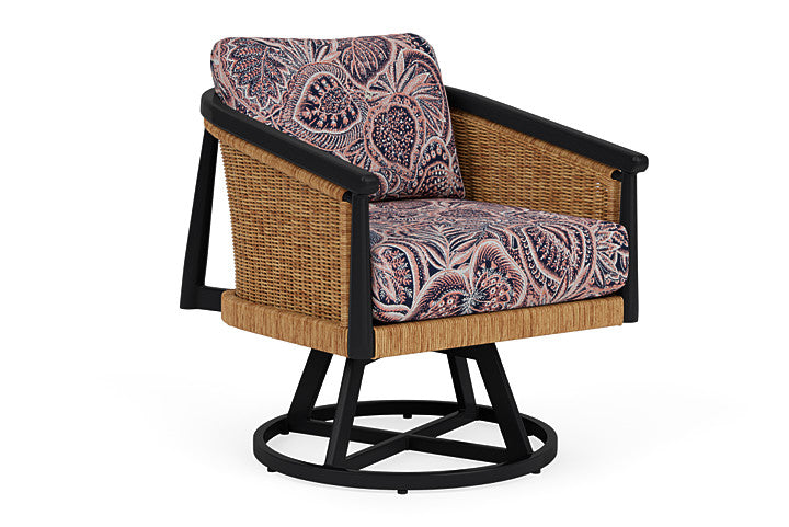 Lloyd Flanders - Galloway Swivel Lounge Chair In Tortoiseshell Finish With Sensiblity Splendor Fabric - 2390801112082 view 1