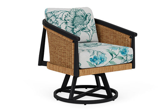 Lloyd Flanders - Galloway Swivel Lounge Chair In Tortoiseshell Finish With Serena Floral Mist Fabric - 2390801112078 view 1