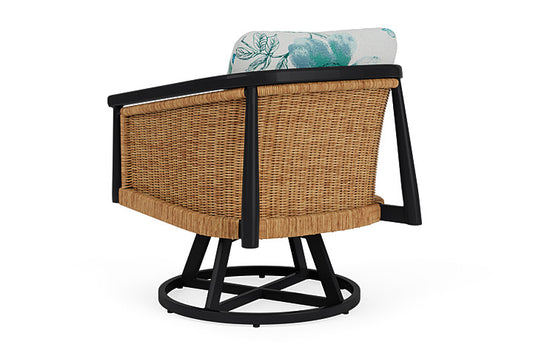 Lloyd Flanders - Galloway Swivel Lounge Chair In Tortoiseshell Finish With Serena Floral Mist Fabric - 2390801112078 view 2