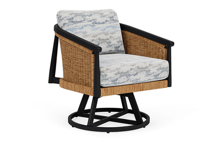 Lloyd Flanders - Galloway Swivel Lounge Chair In Tortoiseshell Finish With Stratosphere Cloud Fabric - 2390801111966 view 1