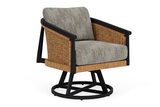 Lloyd Flanders - Galloway Swivel Lounge Chair In Tortoiseshell Finish With Surface Slate Fabric - 2390801112056 view 1