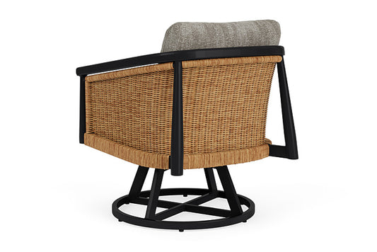 Lloyd Flanders - Galloway Swivel Lounge Chair In Tortoiseshell Finish With Surface Slate Fabric - 2390801112056 view 2