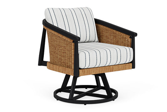 Lloyd Flanders - Galloway Swivel Lounge Chair In Tortoiseshell Finish With Tamer Fog Fabric - 2390801112037 view 1