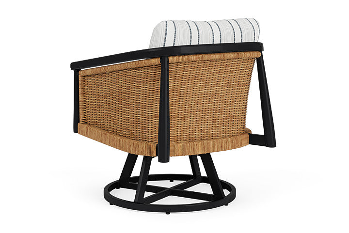 Lloyd Flanders - Galloway Swivel Lounge Chair In Tortoiseshell Finish With Tamer Fog Fabric - 2390801112037 view 2