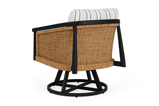 Lloyd Flanders - Galloway Swivel Lounge Chair In Tortoiseshell Finish With Tamer Fog Fabric - 2390801112037 view 2