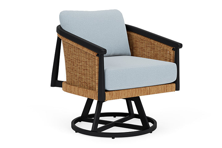 Lloyd Flanders - Galloway Swivel Lounge Chair In Tortoiseshell Finish With Unearth Dew Fabric - 2390801112084 view 1