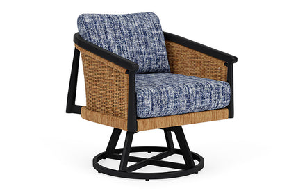Lloyd Flanders - Galloway Swivel Lounge Chair In Tortoiseshell Finish With Visions Cobalt Fabric - 239080111683 view 1