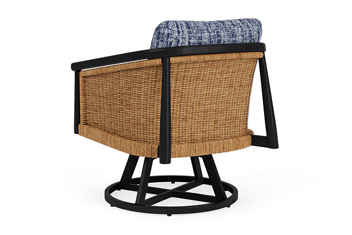 Lloyd Flanders - Galloway Swivel Lounge Chair In Tortoiseshell Finish With Visions Cobalt Fabric - 239080111683 view 2