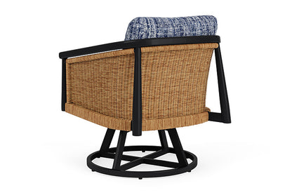 Lloyd Flanders - Galloway Swivel Lounge Chair In Tortoiseshell Finish With Visions Cobalt Fabric - 239080111683 view 2