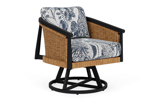 Lloyd Flanders - Galloway Swivel Lounge Chair In Tortoiseshell Finish With Wayfarer Mist Fabric - 2390801112074 view 1