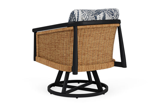 Lloyd Flanders - Galloway Swivel Lounge Chair In Tortoiseshell Finish With Wayfarer Mist Fabric - 2390801112074 view 2
