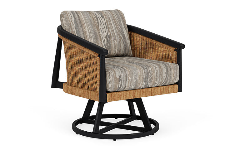 Lloyd Flanders - Galloway Swivel Lounge Chair In Tortoiseshell Finish With Woodgrain Ash Fabric - 239080111723 view 1