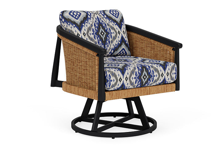 Lloyd Flanders - Galloway Swivel Lounge Chair In Tortoiseshell Finish With Yoko Mediterranean Fabric - 239080111705 view 1