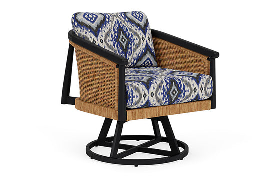 Lloyd Flanders - Galloway Swivel Lounge Chair In Tortoiseshell Finish With Yoko Mediterranean Fabric - 239080111705 view 1