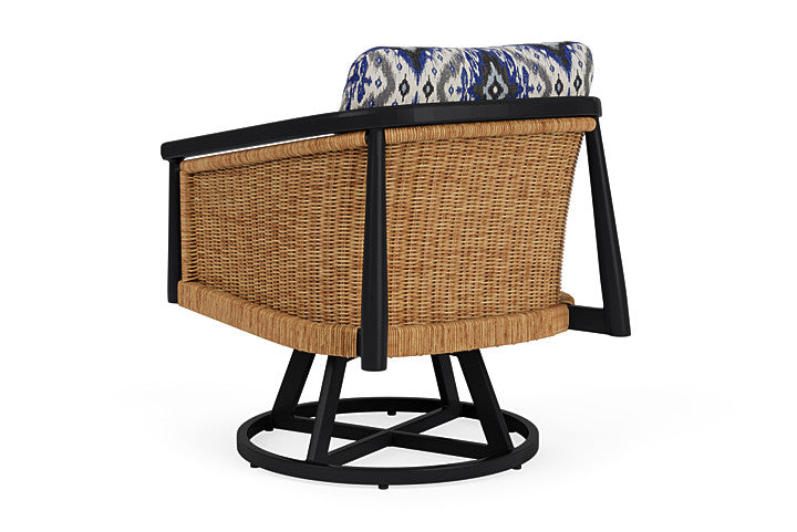 Lloyd Flanders - Galloway Swivel Lounge Chair In Tortoiseshell Finish With Yoko Mediterranean Fabric - 239080111705 view 2
