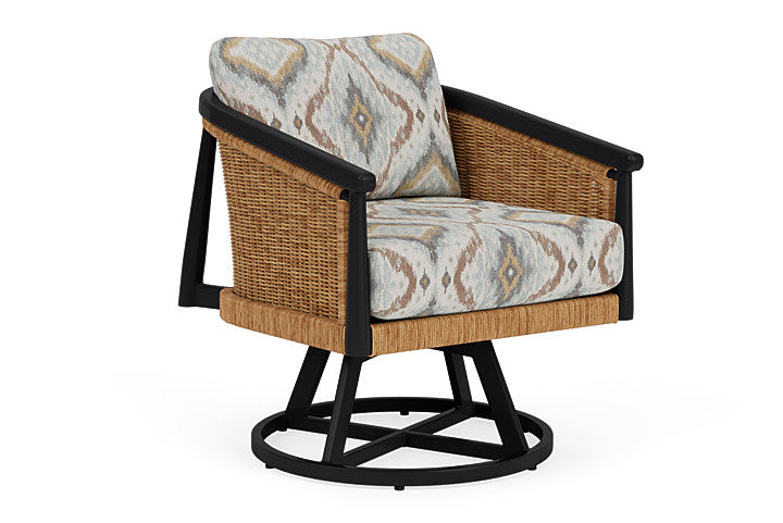Lloyd Flanders - Galloway Swivel Lounge Chair In Tortoiseshell Finish With Yoko Mist Fabric - 239080111727 view 1