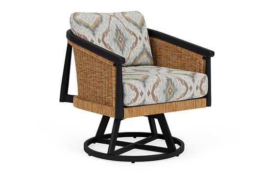 Lloyd Flanders - Galloway Swivel Lounge Chair In Tortoiseshell Finish With Yoko Mist Fabric - 239080111727 view 1