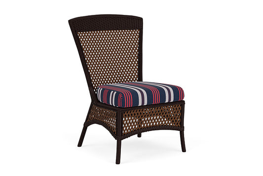 Lloyd Flanders - Grand Traverse Armless Dining Chair In Caramel Finish With Berkely Hall Navy Fabric - 713070362063 view 1