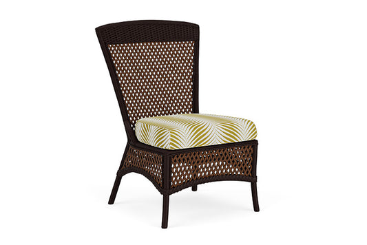 Lloyd Flanders - Grand Traverse Armless Dining Chair In Caramel Finish With Clock Out Dew Fabric - 713070362083 view 1