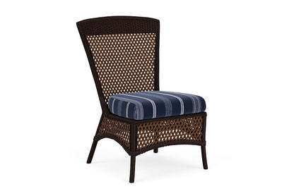 Lloyd Flanders - Grand Traverse Armless Dining Chair In Caramel Finish With Consider Indigo Fabric - 713070361969 view 1