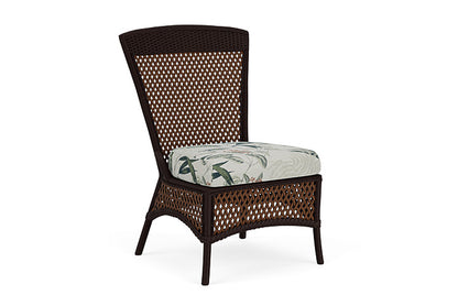 Lloyd Flanders - Grand Traverse Armless Dining Chair In Caramel Finish With Delicate Botanical Sage Fabric - 713070362075 view 1
