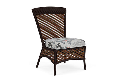 Lloyd Flanders - Grand Traverse Armless Dining Chair In Caramel Finish With Delicate Botanical Slate Fabric - 713070362076 view 1