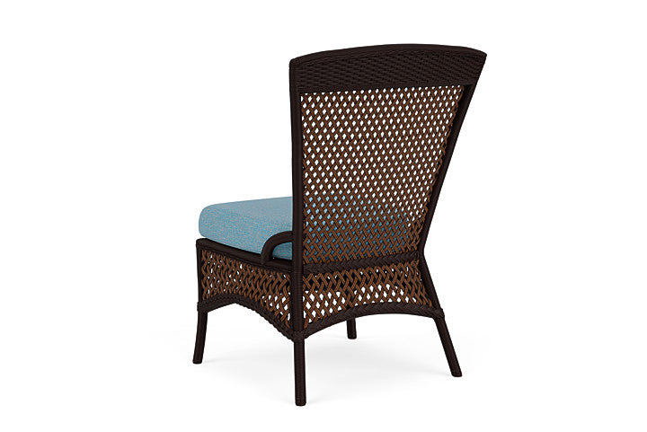 Lloyd Flanders - Grand Traverse Armless Dining Chair In Caramel Finish With Leeds Light Blue Fabric - 713070362058 view 2