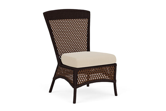 Lloyd Flanders - Grand Traverse Armless Dining Chair In Caramel Finish With Raindrop Almond Fabric - 713070362055 view 1