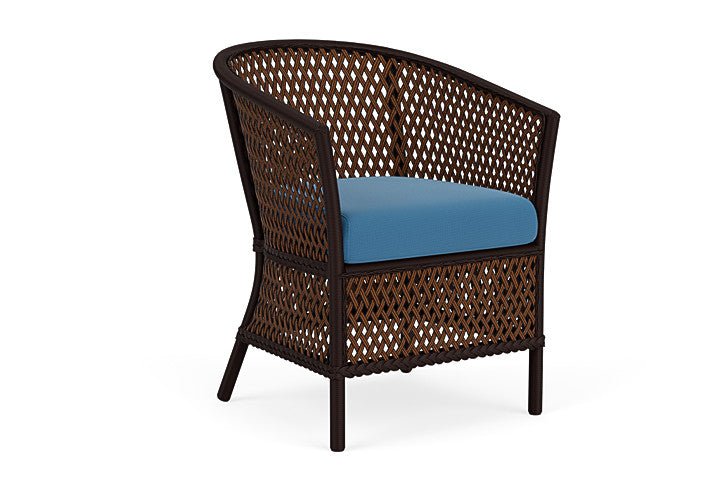 Lloyd Flanders - Grand Traverse Barrel Dining Chair In Caramel Finish With Bamboo Bay Sky Fabric - 713130362007 view 1
