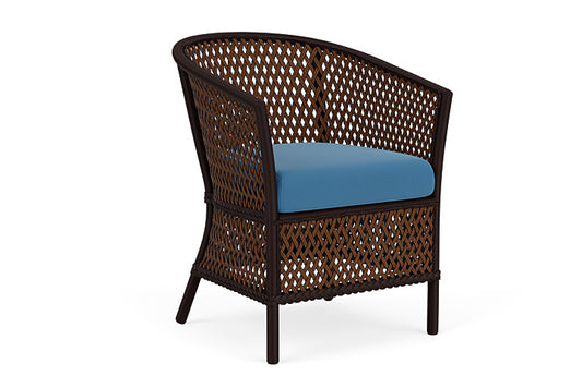 Lloyd Flanders - Grand Traverse Barrel Dining Chair In Caramel Finish With Bamboo Bay Sky Fabric - 713130362007 view 1