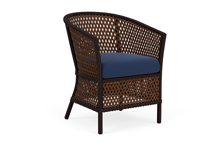 Lloyd Flanders - Grand Traverse Barrel Dining Chair In Caramel Finish With Beach Navy Fabric - 713130362013 view 1