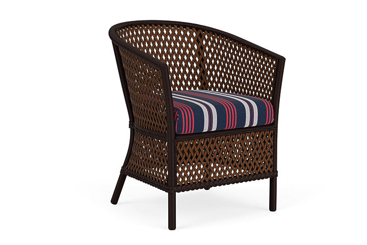 Lloyd Flanders - Grand Traverse Barrel Dining Chair In Caramel Finish With Berkely Hall Navy Fabric - 713130362063 view 1