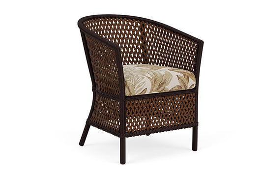 Lloyd Flanders - Grand Traverse Barrel Dining Chair In Caramel Finish With Botanic Willow Fabric - 71313036164 view 1