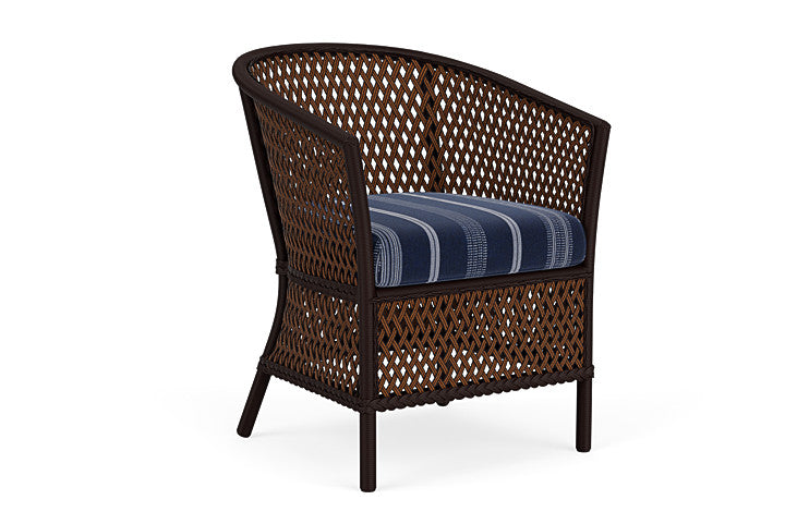 Lloyd Flanders - Grand Traverse Barrel Dining Chair In Caramel Finish With Consider Indigo Fabric - 713130361969 view 1