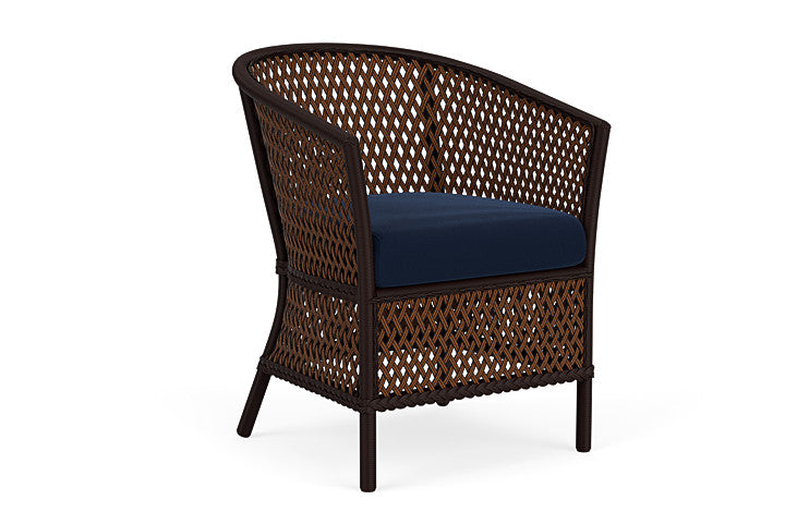 Lloyd Flanders - Grand Traverse Barrel Dining Chair In Caramel Finish With Decorline Navy Fabric - 713130362019 view 1
