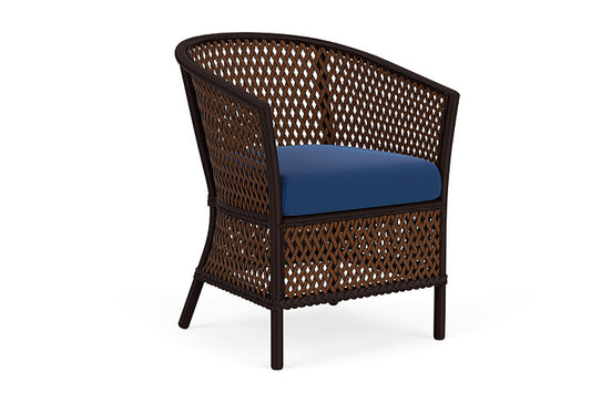 Lloyd Flanders - Grand Traverse Barrel Dining Chair In Caramel Finish With Flagship Lapis Fabric - 713130361813 view 1