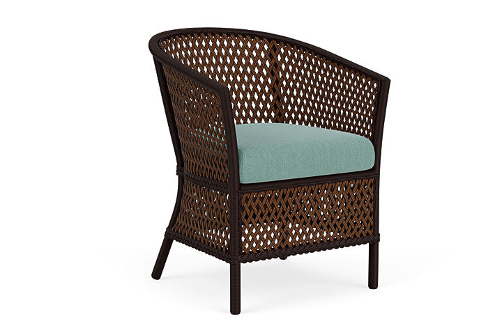 Lloyd Flanders - Grand Traverse Barrel Dining Chair In Caramel Finish With Loveboat Mint Fabric - 713130362010 view 1