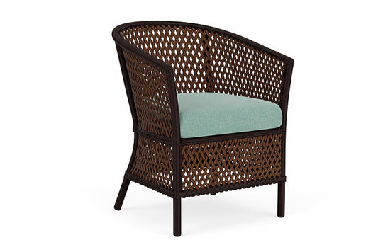 Lloyd Flanders - Grand Traverse Barrel Dining Chair In Caramel Finish With Pavian Pool Fabric - 713130362045 view 1