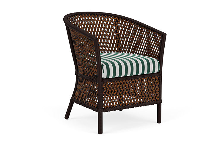 Lloyd Flanders - Grand Traverse Barrel Dining Chair In Caramel Finish With Safari/White Stripe Fabric - 71313036269 view 1