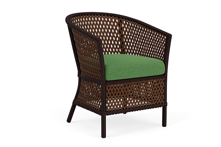 Lloyd Flanders - Grand Traverse Barrel Dining Chair In Caramel Finish With Seadog Botanical Fabric - 713130362066 view 1