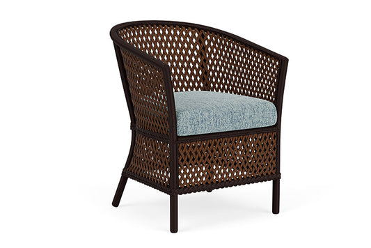 Lloyd Flanders - Grand Traverse Barrel Dining Chair In Caramel Finish With Serene Ocean Fabric - 713130362032 view 1