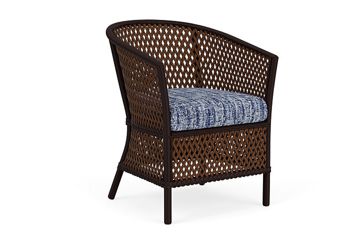 Lloyd Flanders - Grand Traverse Barrel Dining Chair In Caramel Finish With Visions Cobalt Fabric - 71313036683 view 1
