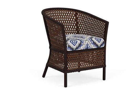 Lloyd Flanders - Grand Traverse Barrel Dining Chair In Caramel Finish With Yoko Mediterranean Fabric - 71313036705 view 1