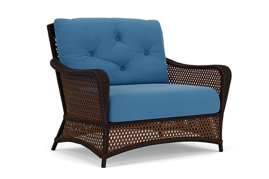 Lloyd Flanders - Grand Traverse Chair & A Half In Caramel Finish With Bamboo Bay Sky Fabric - 713150362007 view 1
