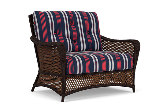 Lloyd Flanders - Grand Traverse Chair & A Half In Caramel Finish With Berkely Hall Navy Fabric - 713150362063 view 1