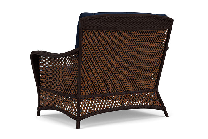 Lloyd Flanders - Grand Traverse Chair & A Half In Caramel Finish With Decorline Navy Fabric - 713150362019 view 2